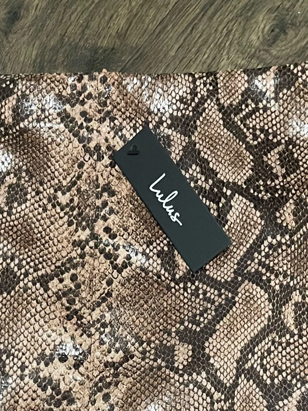 Lulus-Tan Snake Print Mini Skirt